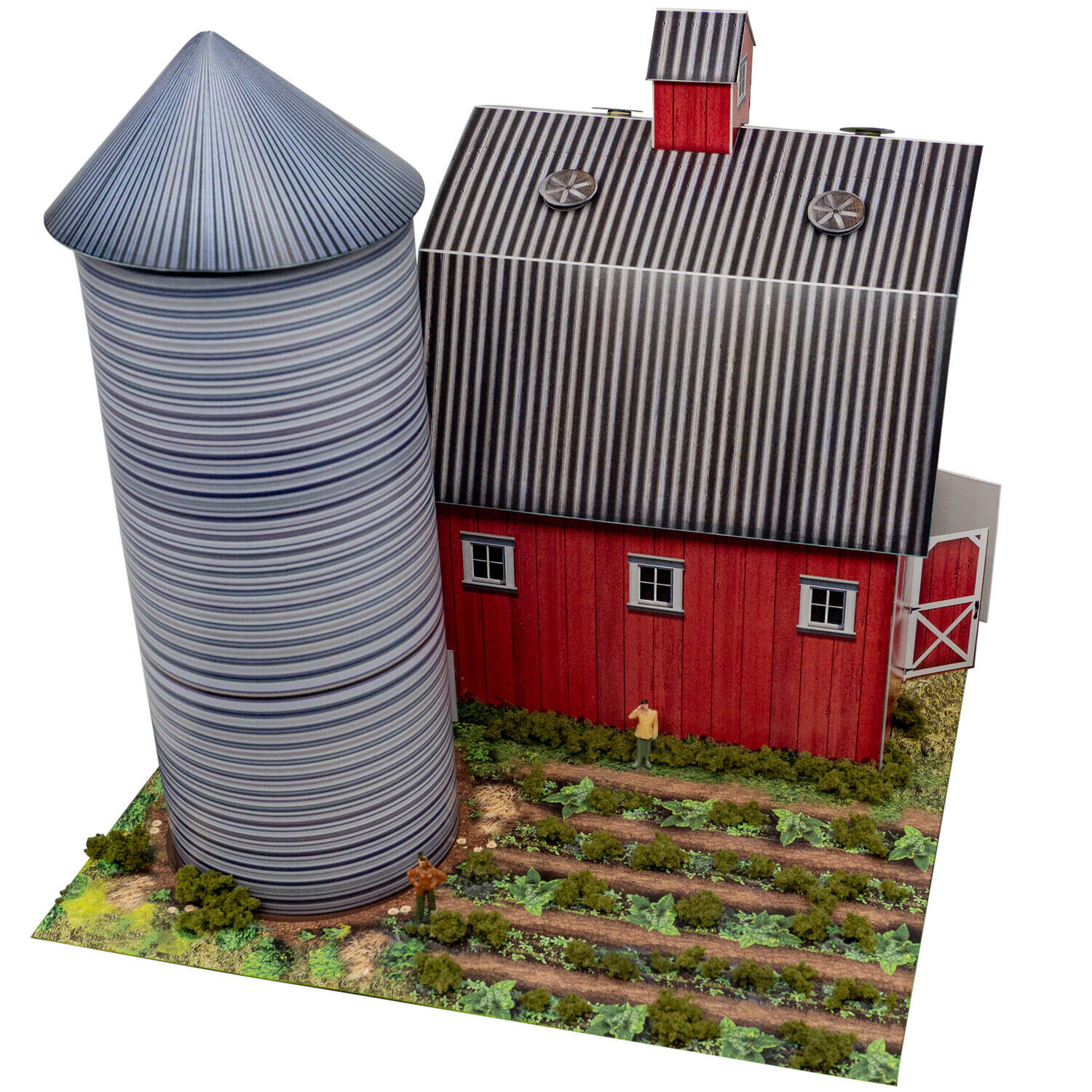 BK 6455 1:64 Scale "Red Barn and Silo" Photo Real Scale Building Kit