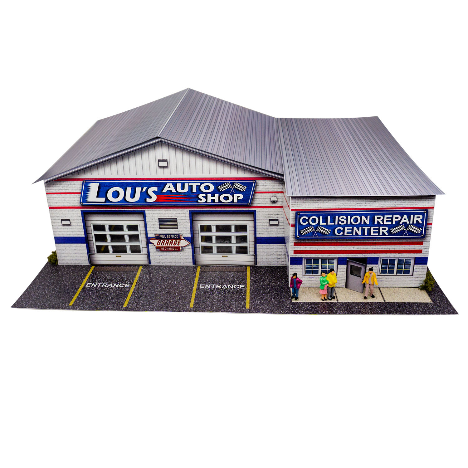 BK 6458 1:64 Scale "Lou's Auto Shop" Photo Real Scale Building Kit