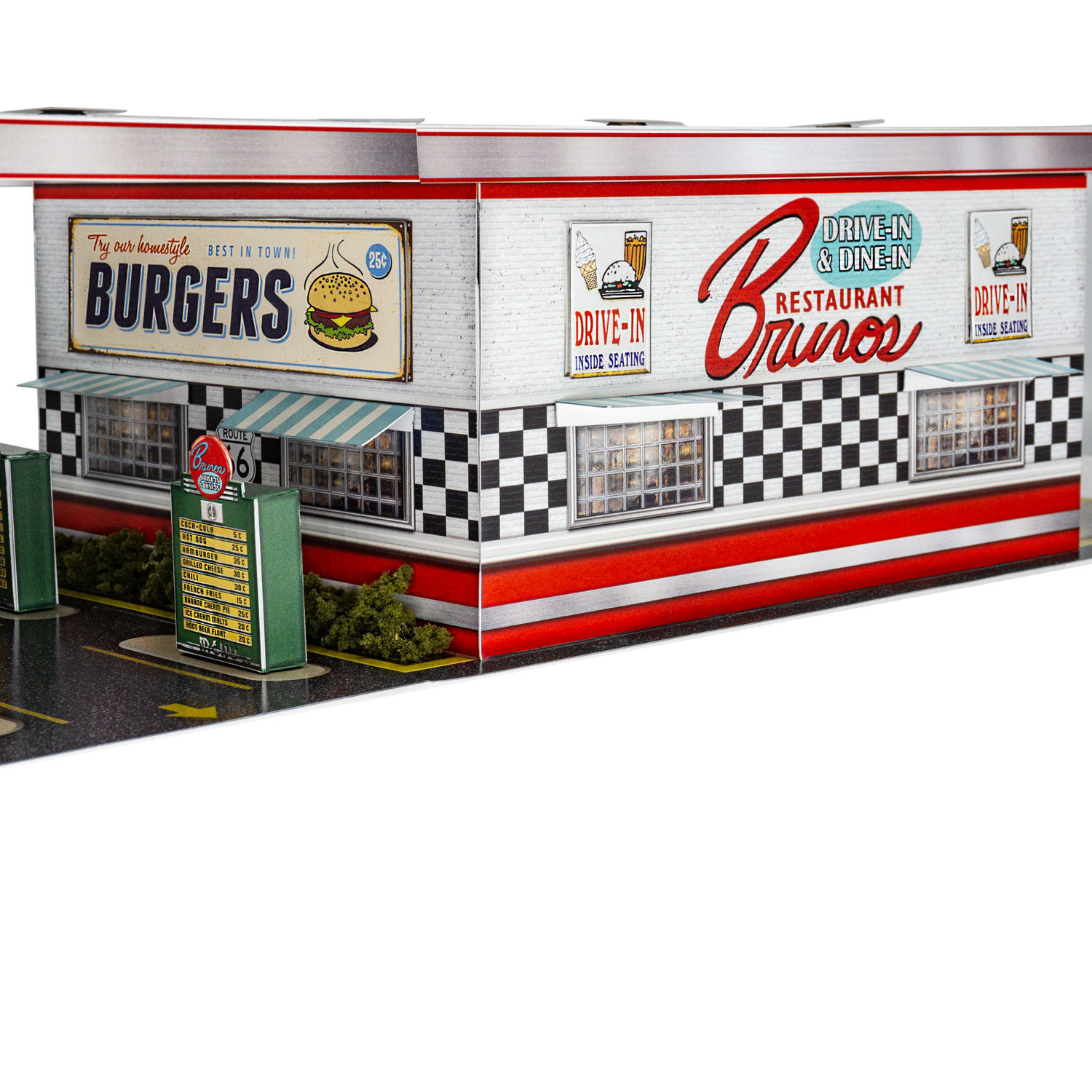 BK 6459 1:64 Scale "Bruno's Dine-In & Drive-In" Photo Real Scale Building Kit