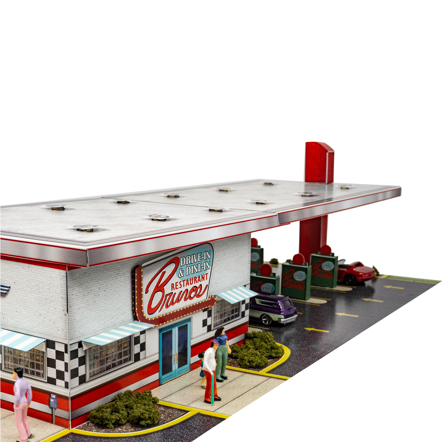 BK 6459 1:64 Scale "Bruno's Dine-In & Drive-In" Photo Real Scale Building Kit