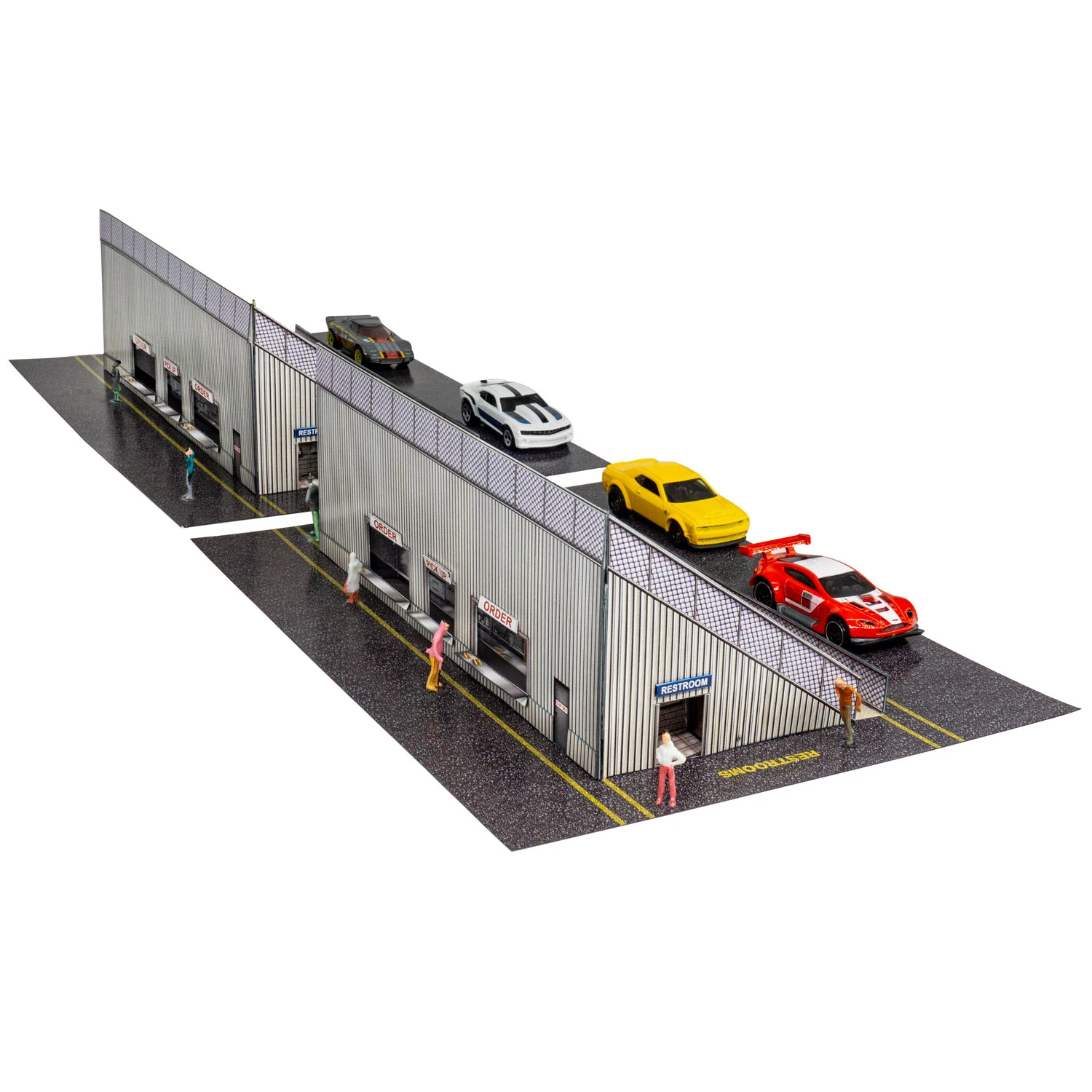 BK 6462 1:64 Scale Bleachers With Crowd Photo Real Scale Building Kit