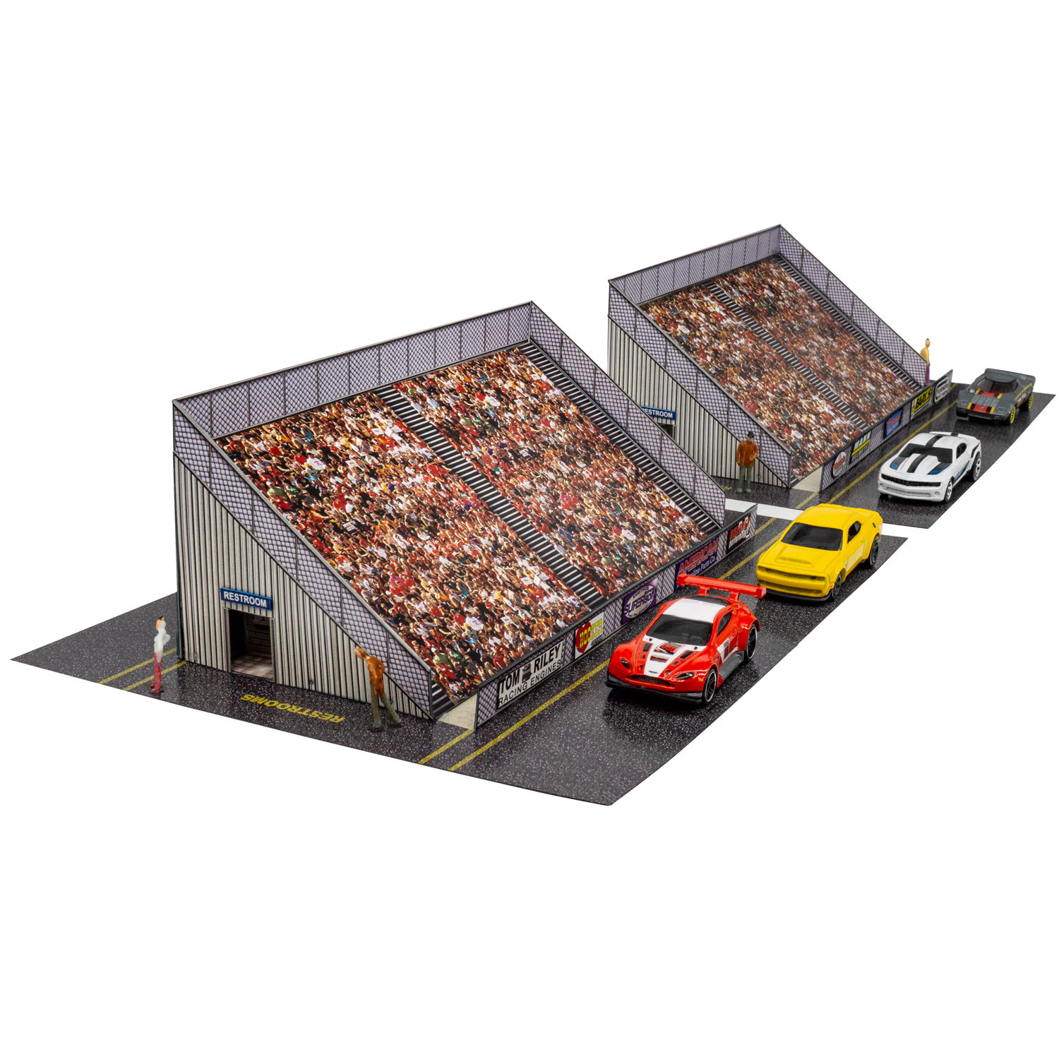 BK 6462 1:64 Scale "Bleachers With Crowd" Photo Real Scale Building Kit