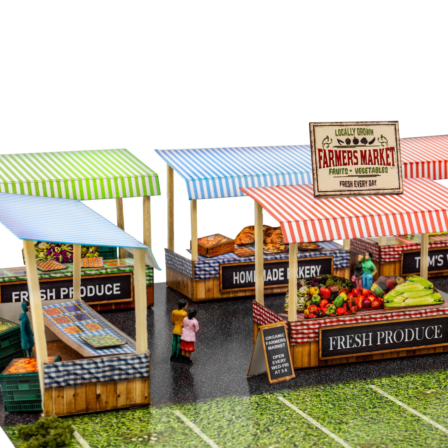 BK 6466 1:64 Scale Farmers Market Photo Real Scale Building Kit