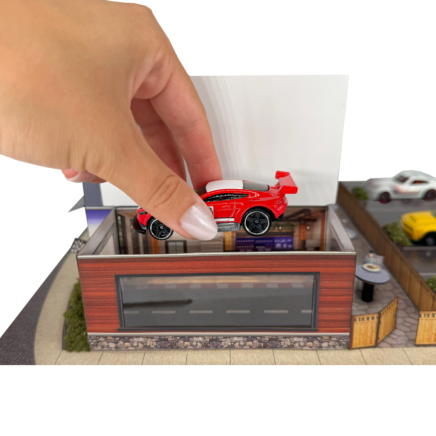 BK 6476 1/64 Slot Car HO Racers Lounge Photo Real Fits Aurora AFX race tracks