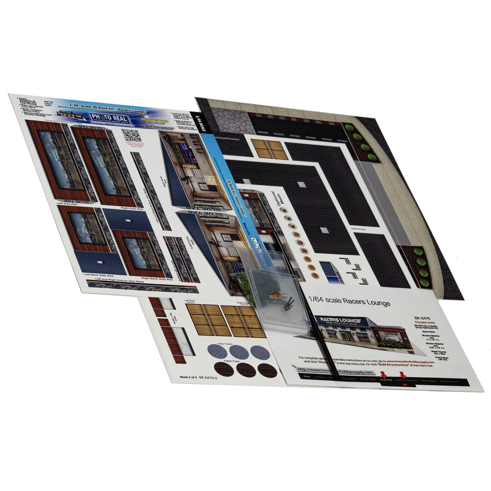 BK 6476 1/64 Slot Car HO Racers Lounge Photo Real Fits Aurora AFX