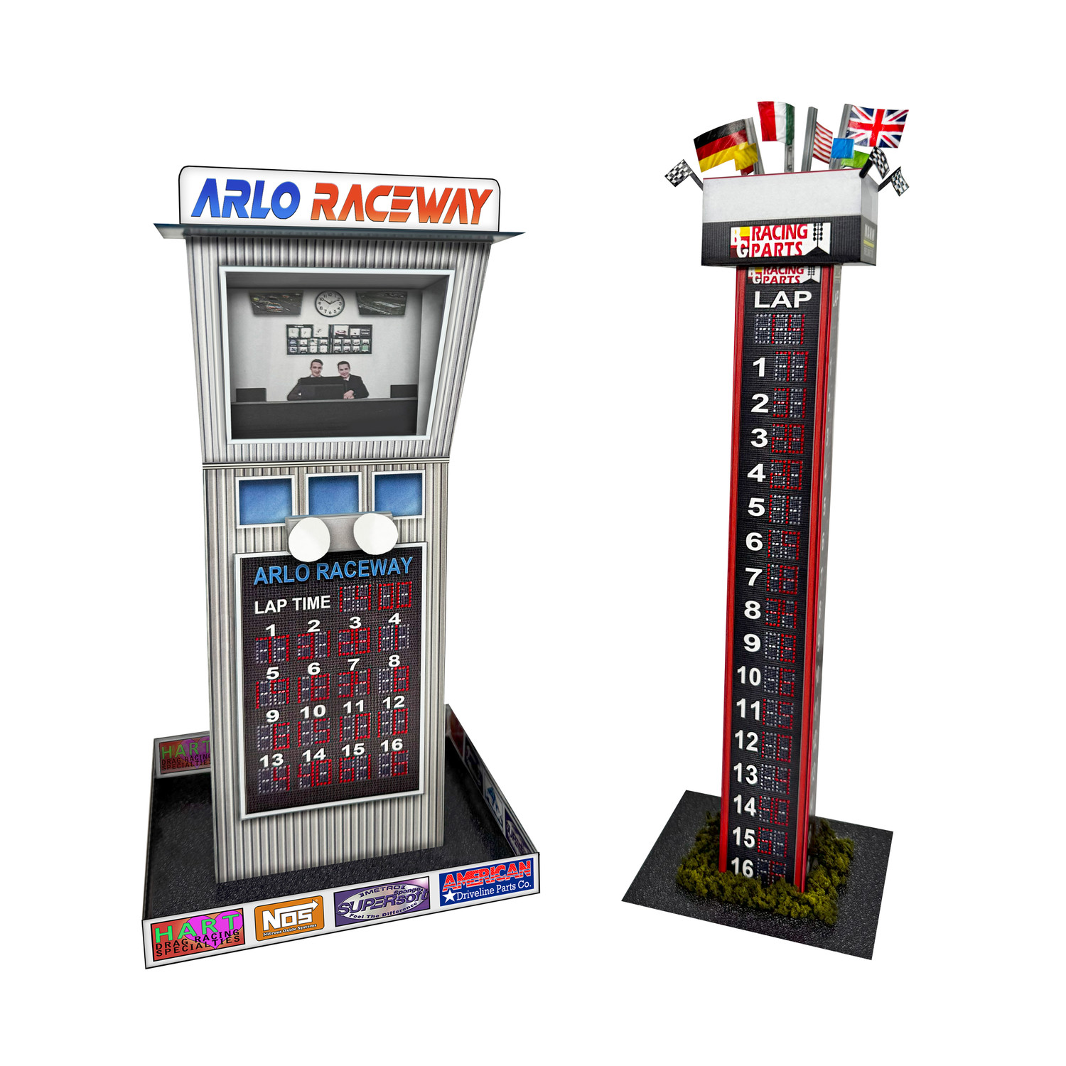 BK 6478 1:64 Scale Arlo Raceway Tower Photo Real Scale Building