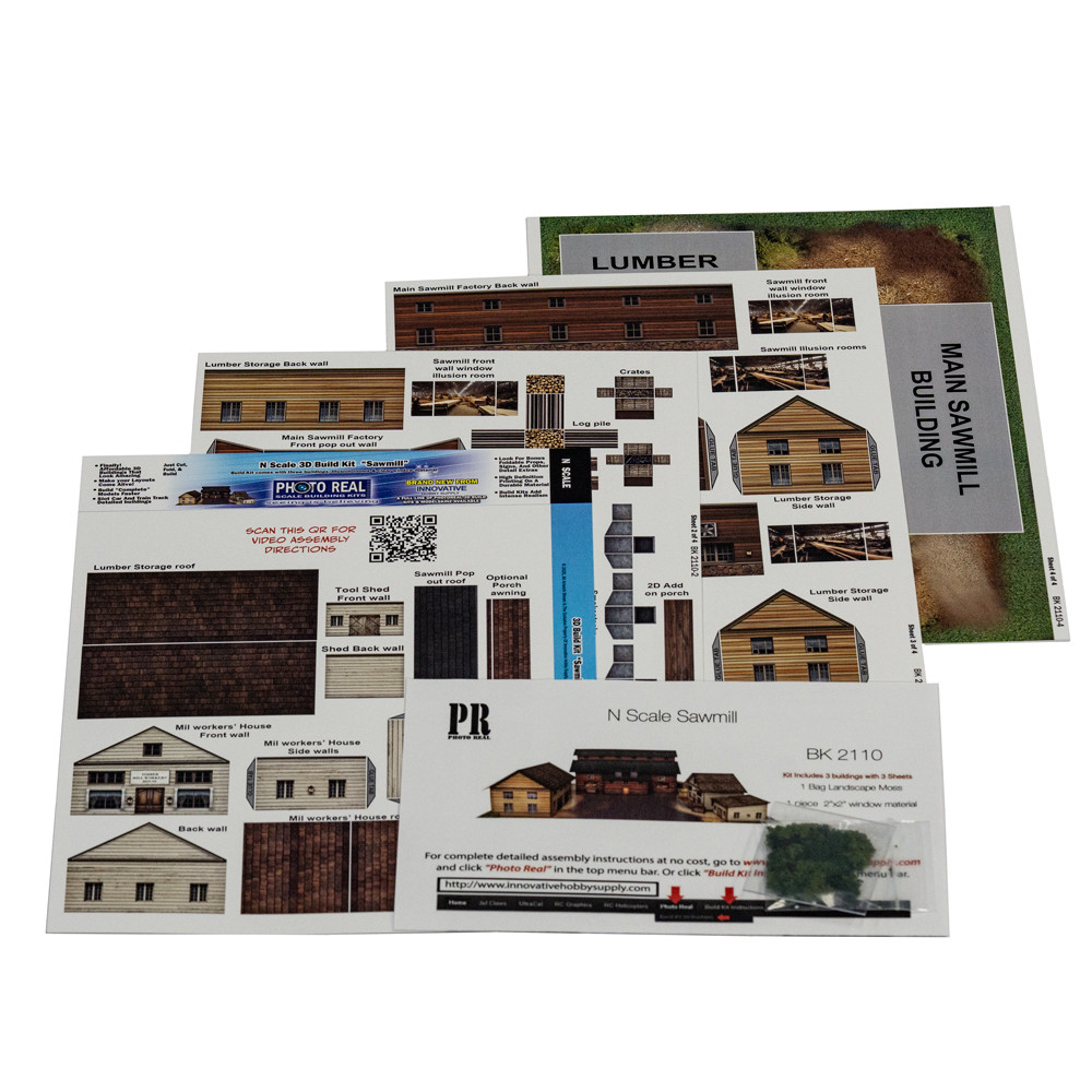 10● HOUSE MASTERS 1.2 NA0602-1 BK 2110 1:160 Scale Sawmill Photo Real Scale Building Kit for Shop