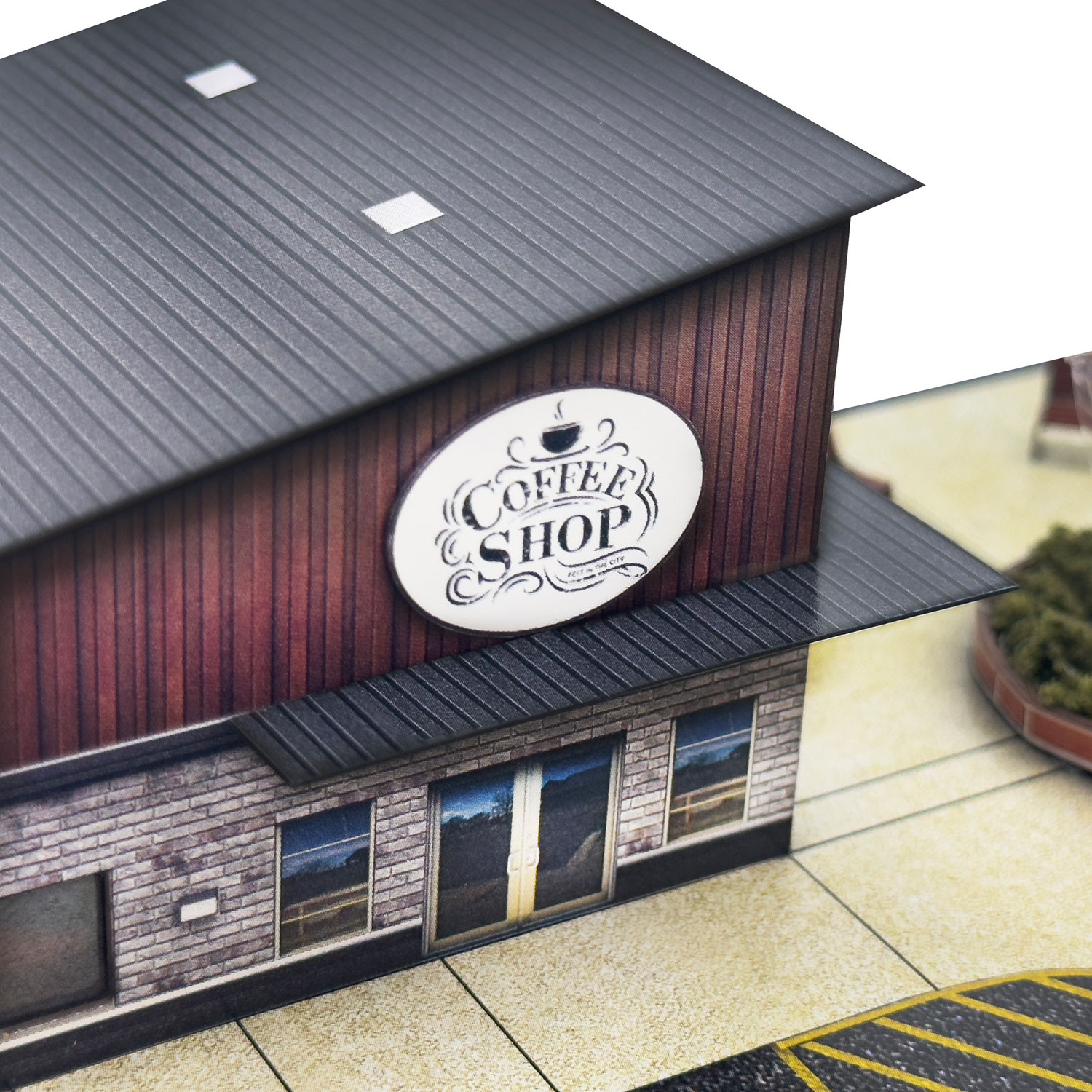 BK 2112 1:160 Scale Convenience Store and Coffee Shop Photo Real Scale Building Kit