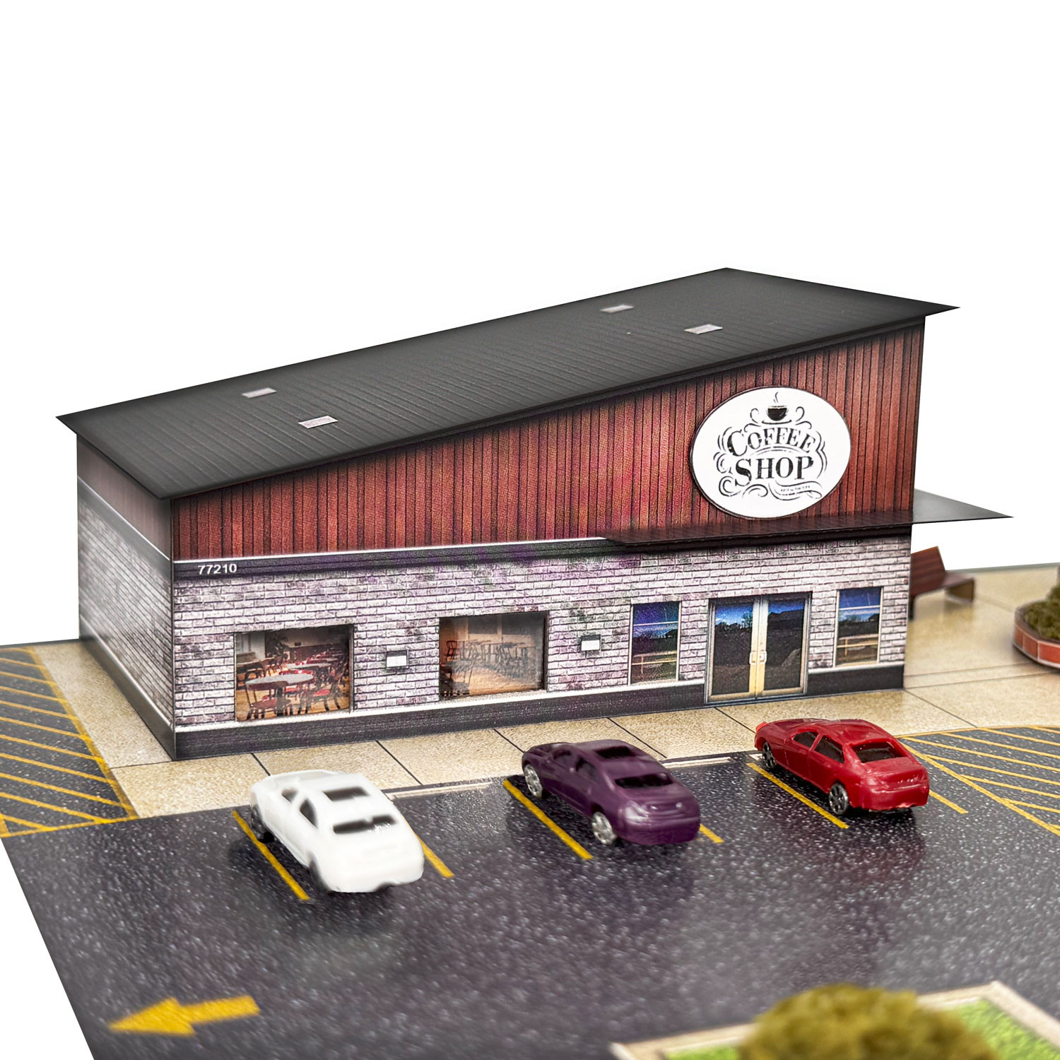 BK 2112 1:160 Scale Convenience Store and Coffee Shop Photo Real Scale Building Kit