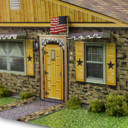 BK 4812 1:48 Scale "Sandstone Brick Rambler House" Photo Real Scale Building Kit