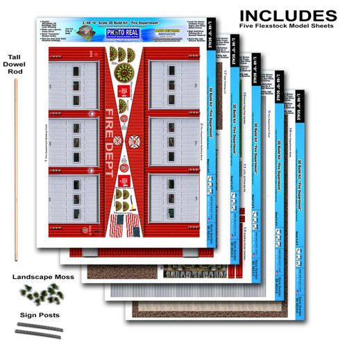 BK 4814 1:48 Scale "Fire Department" Photo Real Scale Building Kit
