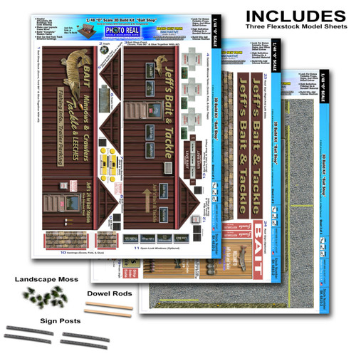 BK 4815 1:48 Scale "Bait Shop" Photo Real Scale Building Kit