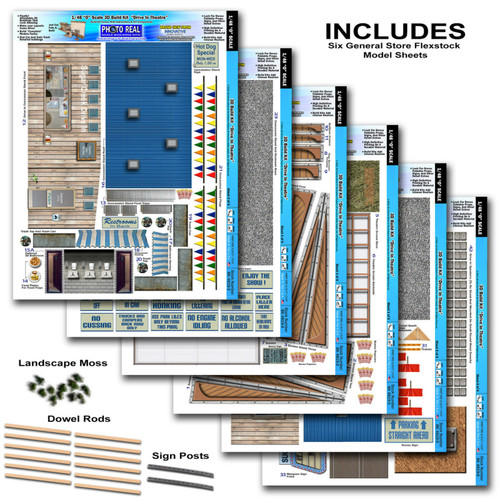 BK 4819 1:48 Scale "Drive In Theater" Photo Real Scale Building Kit