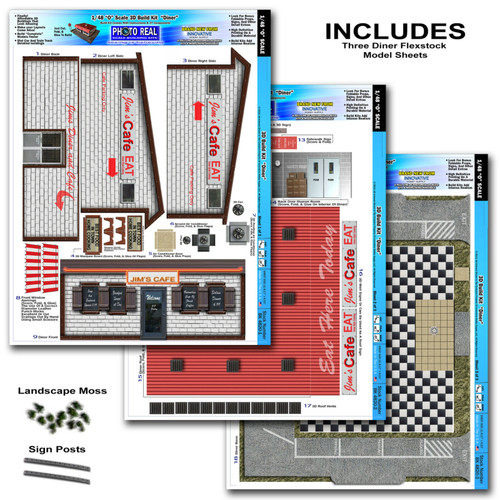 BK 4820 1:48 Scale "Diner" Photo Real Scale Building Kit