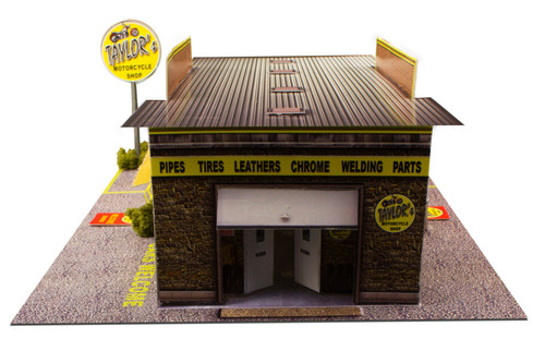 BK 6401 1:64 Scale "Motorcycle Shop" Photo Real Scale Building Kit