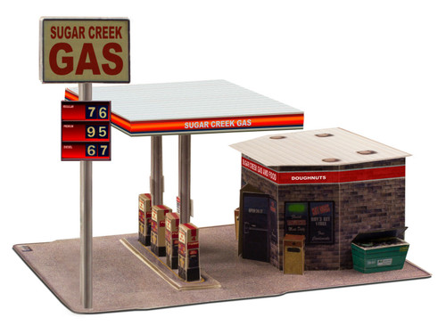 BK 6408 1:64 Scale "Gas Station" Photo Real Scale Building Kit