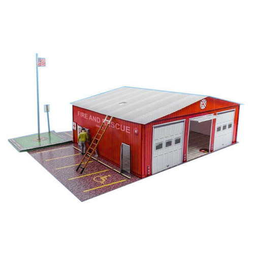 BK 6414 1:64 Scale "Fire Department" Photo Real Scale Building Kit