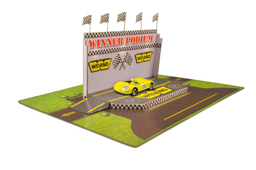 BK 6427 1/64 Slot Car HO "Winners Podium" Photo Real Fits Aurora AFX race tracks