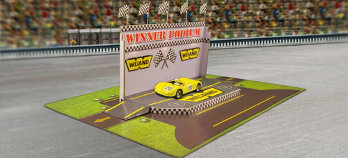 BK 6427 1/64 Slot Car HO "Winners Podium" Photo Real Fits Aurora AFX race tracks