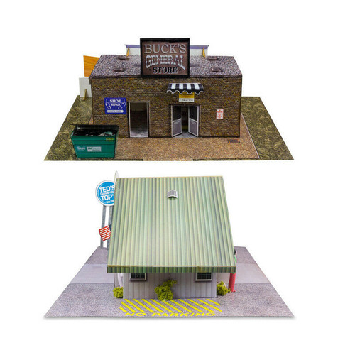 BK 8703 1:87 Scale "General Store & Commercial Steel Building" Photo Real Scale Building Kit