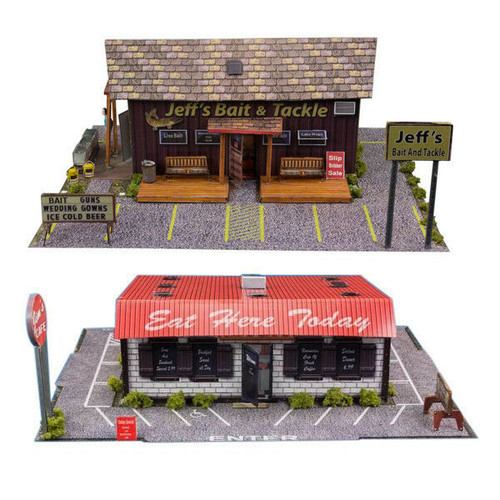 BK 8707 1:87 Scale "Diner & Bait Shop" Photo Real Scale Building Kit