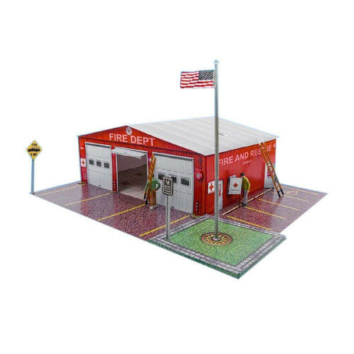 BK 8711 1:87 Scale "Gas Station & Fire Department" Photo Real Scale Building Kit