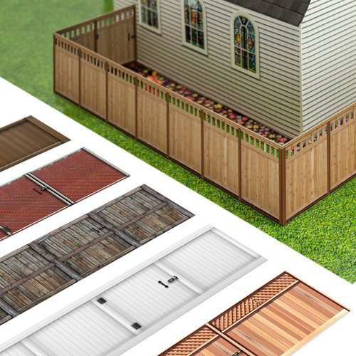 BK 9003 Old Plank Wood Fence Kit