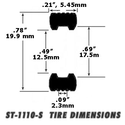 ST 1110-S  1/32 Scale Slot Car Tire Rear Strombecker Cheetah and Ferrari