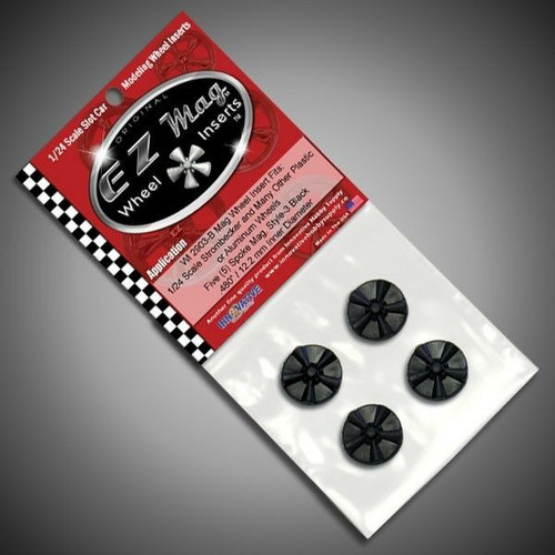 WI 2903-B Black Classic Five Spoke Mag EZ Mag Wheel Inserts With Circular Backer