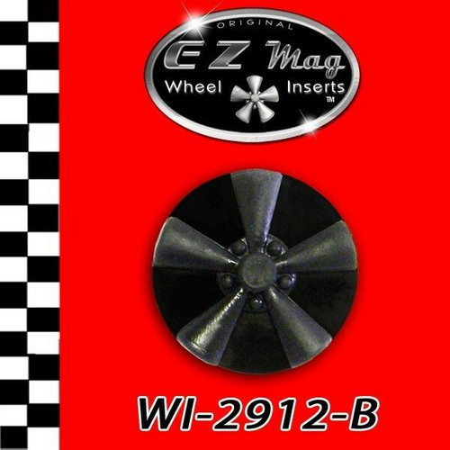WI-2912-B Black Classic Five Spoke EZ Mag Wheel Inserts With Circular Backer