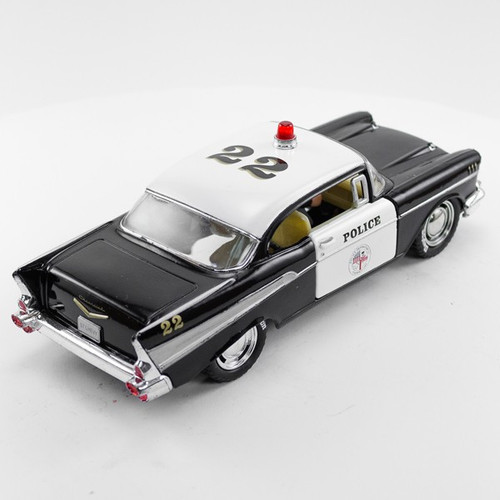 Stock Number 16173: Black Police Car 57 Chev by SCX