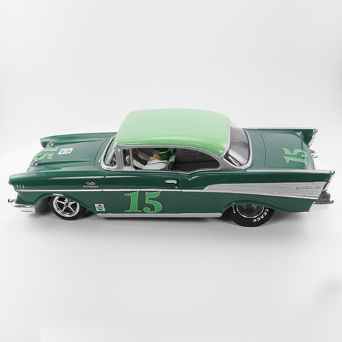 Stock Number: 16160 Green 57 Chev 2DR Drag Car by Parma/Revell