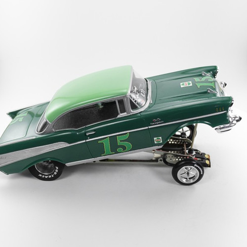 Stock Number: 16160 Green 57 Chev 2DR Drag Car by Parma/Revell