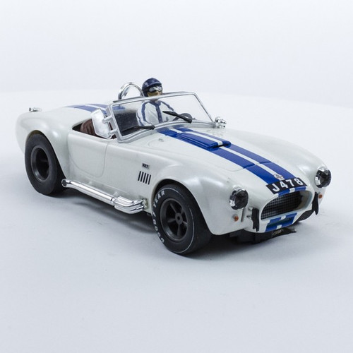 Stock Number: 16223 - White Blue Stripe Car by Unknown