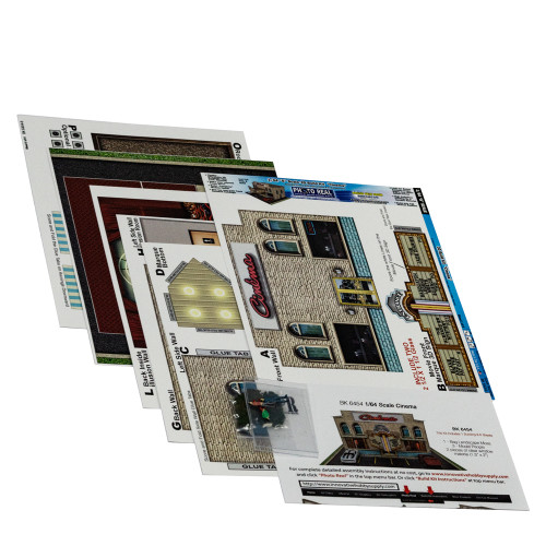 BK 6454 1:64 Scale "Cinema Building" Photo Real Scale Building Kit