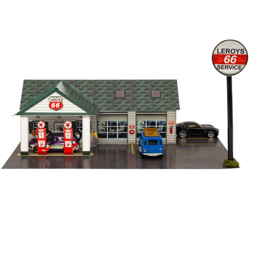 BK 6447 1:64 Scale "Leroy's Gas Station" Photo Real Scale Building Kit