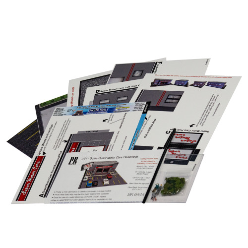 BK 6444 1:64 Scale "Dealership Building" Photo Real Scale Building Kit