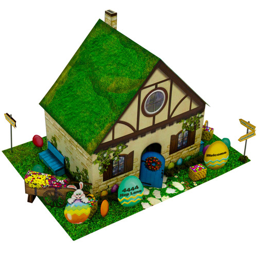 BK 4842 1:48 Scale "Easter Bunny House" Photo Real Scale Building Kit