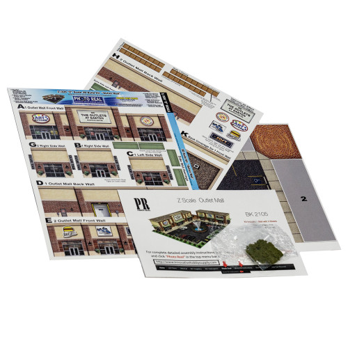 BK 2105 1:220 Z Scale "Outlet Mall" Photo Real Scale Building Kit