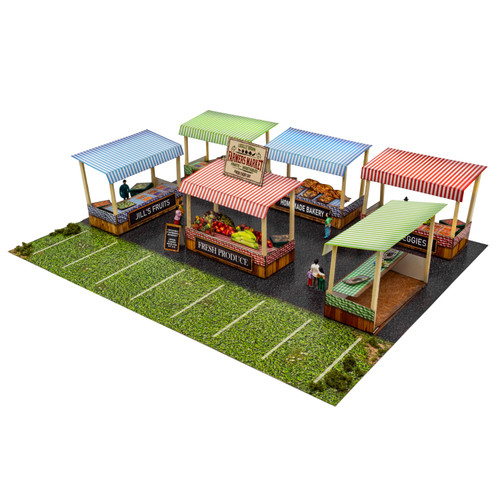 BK 6466 1:64 Scale Farmers Market Photo Real Scale Building Kit