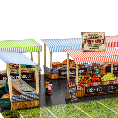 BK 6466 1:64 Scale Farmers Market Photo Real Scale Building Kit