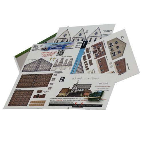 BK 2108 1:160 Scale Church and School Photo Real Scale Building Kit