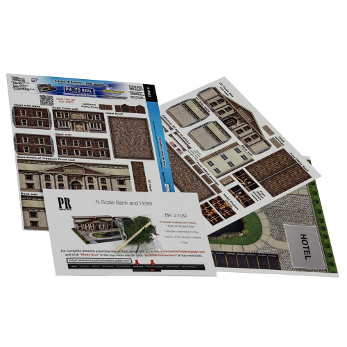 BK 2109 1:160 Scale Bank and Hotel Photo Real Scale Building Kit