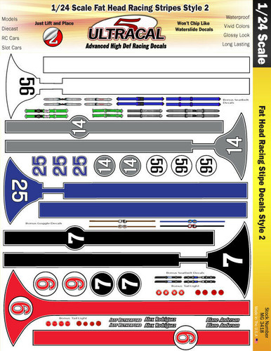 MG 3418 Ultracal Decals - Fat Head Racing Stripe Decals Style 2 for ...