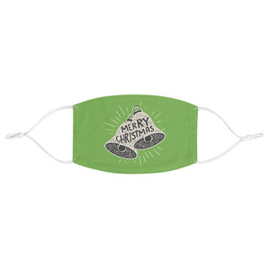 Merry Christmas Bells Xmas Green Fabric Face Mask