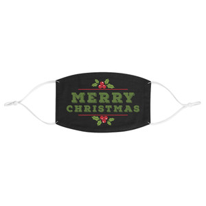 Merry Christmas Mistletoe XMAS Black Fabric Face Mask Merry Christmas Mistletoe XMAS Black Fabric Face Mask