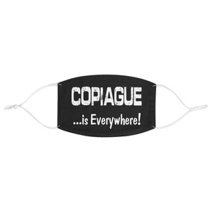 Copiague Long Island NY White Logo Black Fabric Face Mask