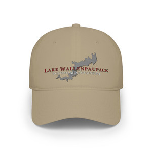 Lake Wallenpaupack Pocono Mountains PA Pennsylvania Grey Red Print Low Profile Baseball Cap