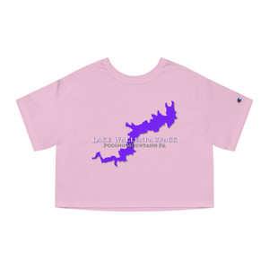 Lake Wallenpaupack Pocono Mountains PA Pennsylvania Purple White Grey Champion Women's Heritage Cropped T-Shirt