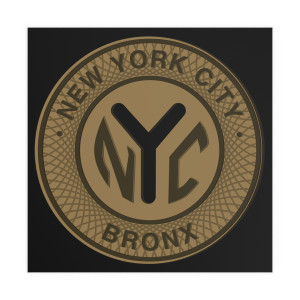 NYC Bronx Token New York City Indoor and Outdoor Silk Posters NYC Bronx Token New York City Indoor and Outdoor Silk Posters